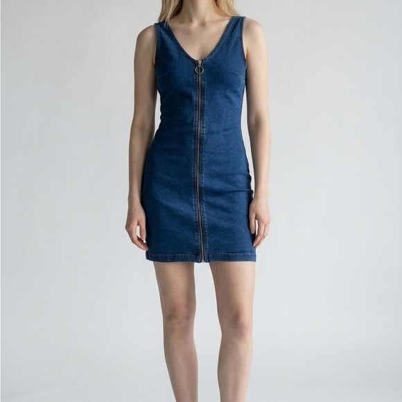 7th & Hudson Dresses & Skirts - 7th & Hudson Women's Size Small Full Zip Denim Mini Dress Blue